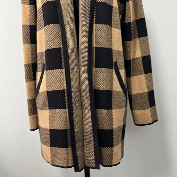NWT J.Crew Vanessa sweater-jacket in black and brown buffalo check size Medium - Picture 4 of 9